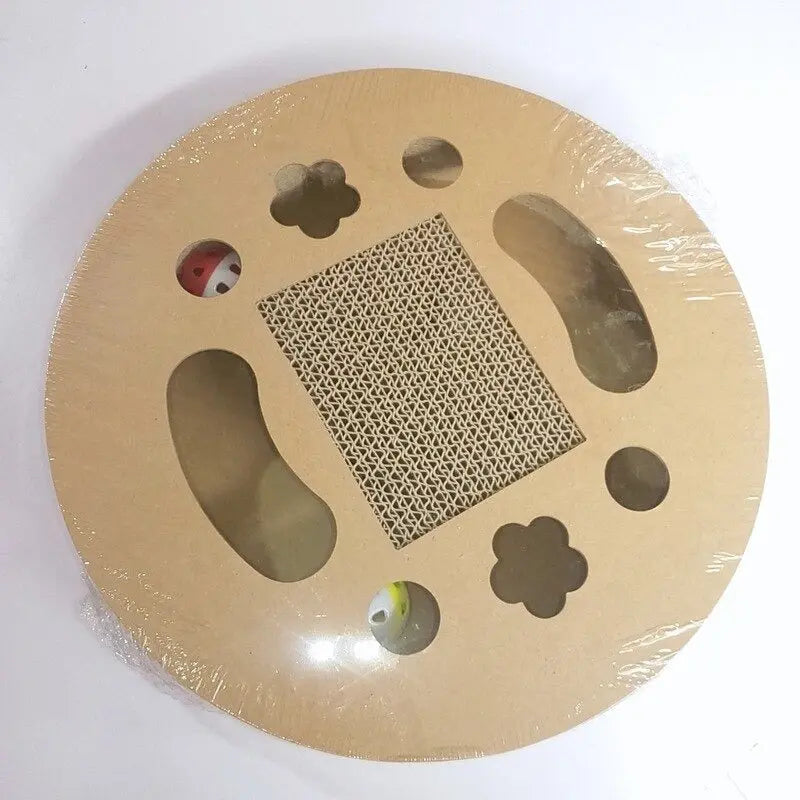 Griffoir pour Chat Rond avec Jeux - Vraiment-chat