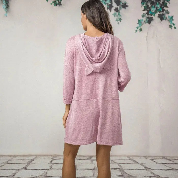 hoodie chat rose vue arrière