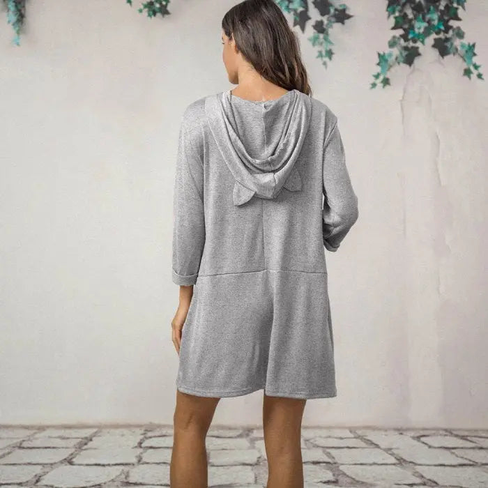 hoodie chat gris vue arrière