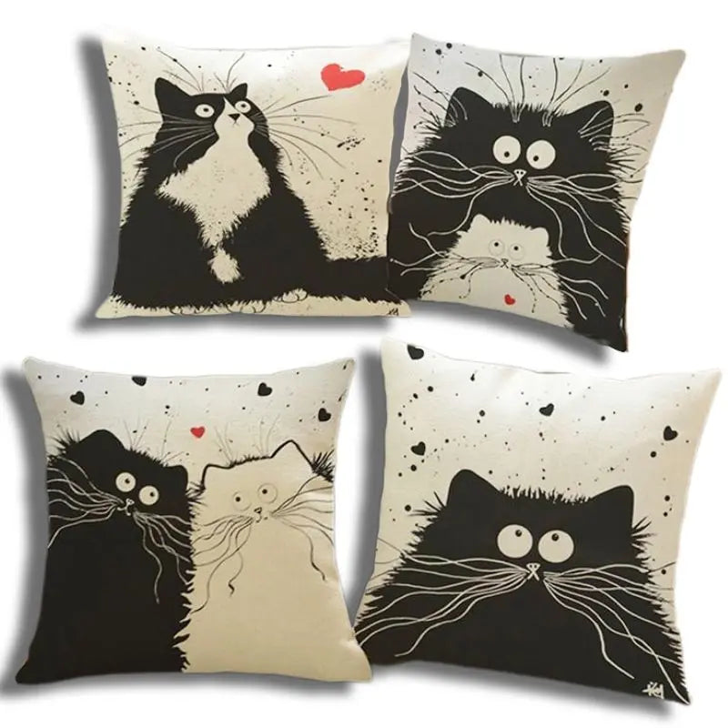 Housse de coussin avec Chat Touffu - Vraiment-chat
