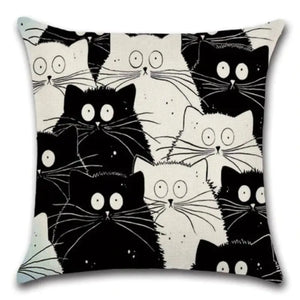 Housse de coussin avec Chat Touffu - Vraiment-chat