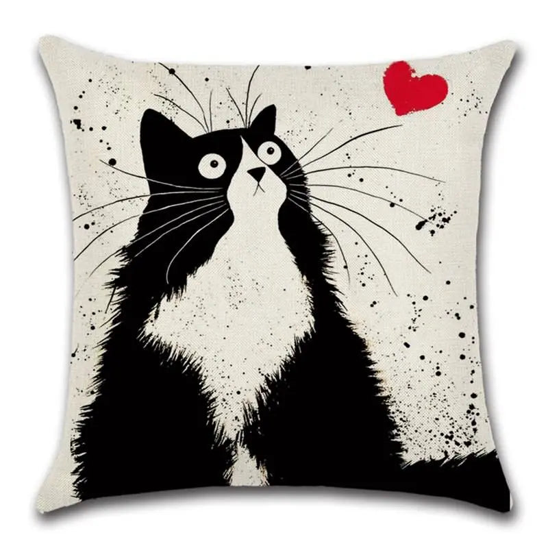 Housse de coussin avec Chat Touffu - Vraiment-chat