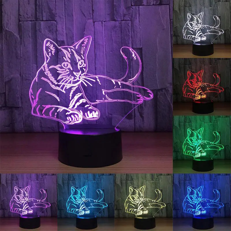 Lampe LED 3D Chat - Vraiment-chat