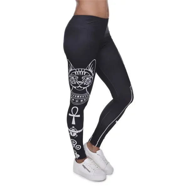 Legging Chat Egyptien Noir Fitness Bastet - Vraiment-chat
