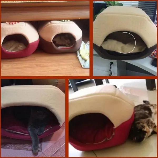 Panier Chat en Velous Bicolore - Vraiment-chat