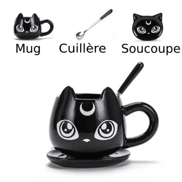 Mug Chat Noir et sa Lune - Vraiment-chat