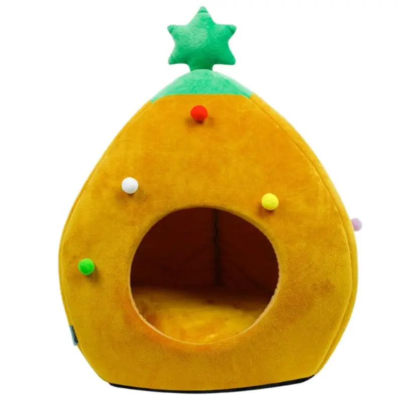 Niche Pour Chat Sapin de Noël Orange - Vraiment-chat