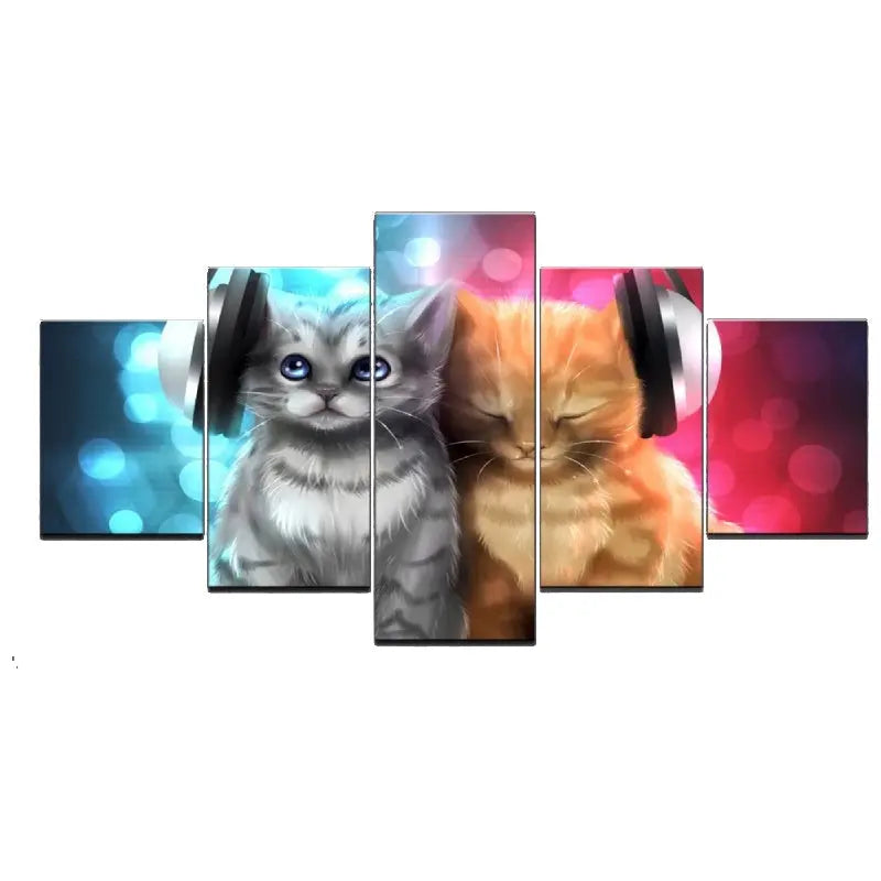 Tableau de Chatons et écouteurs - Vraiment-chat