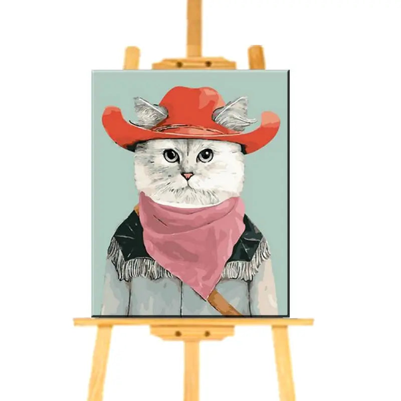 Peinture par Numéro Chat Cow Boy - Vraiment-chat