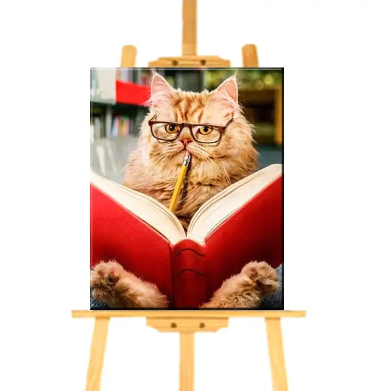 Peinture par numéro Chat qui lit - Vraiment-chat