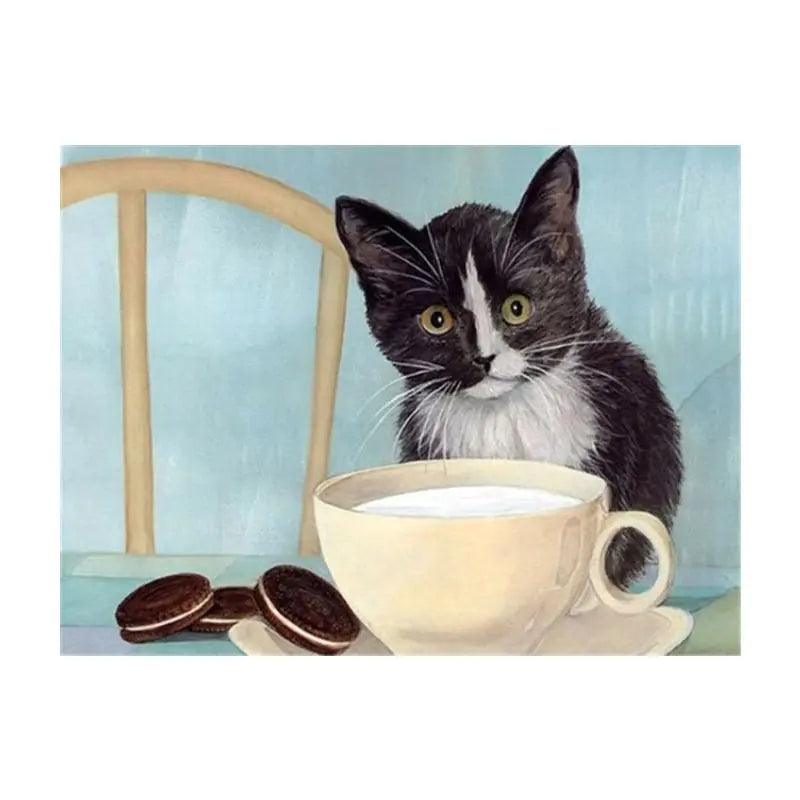 Peinture par Numéro Chat au Goûter - Vraiment-chat