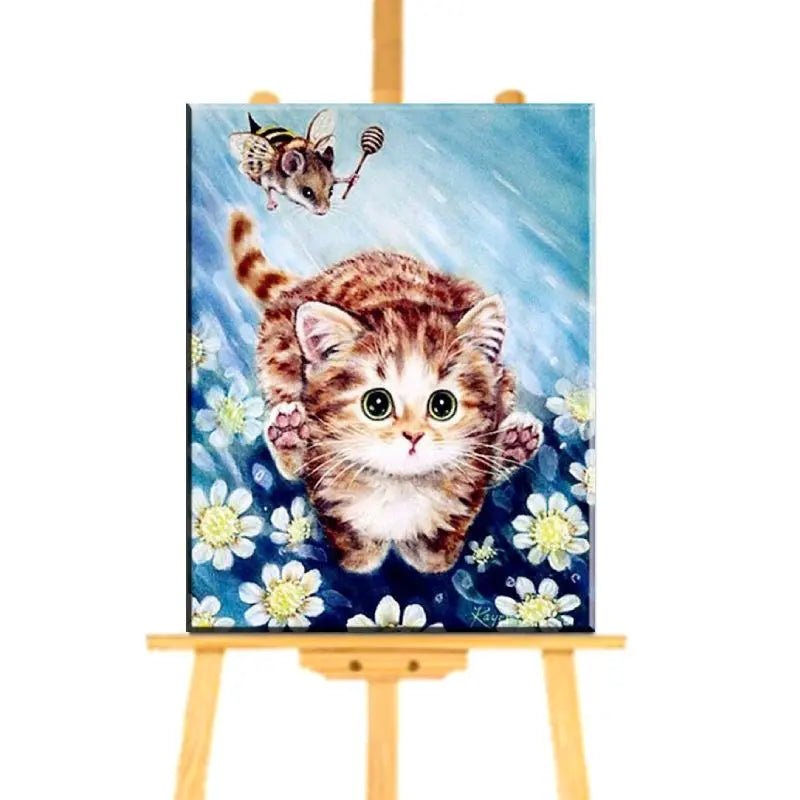 Peinture par Numéro Chaton et Abeille - Vraiment-chat