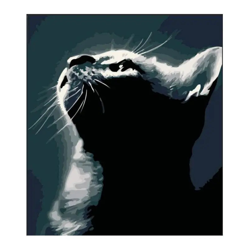 Peinture par Numéro Chat Noir et Gris - Vraiment-chat