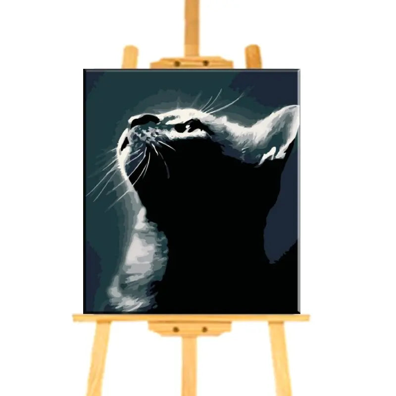 Peinture par Numéro Chat Noir et Gris - Vraiment-chat
