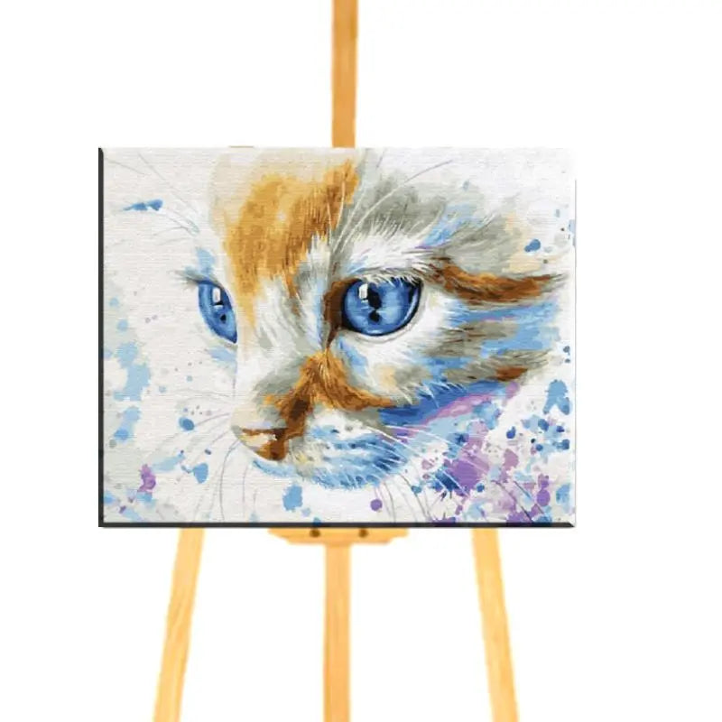 Peinture par Numéro Chat Blanc aux yeux bleus - Vraiment-chat