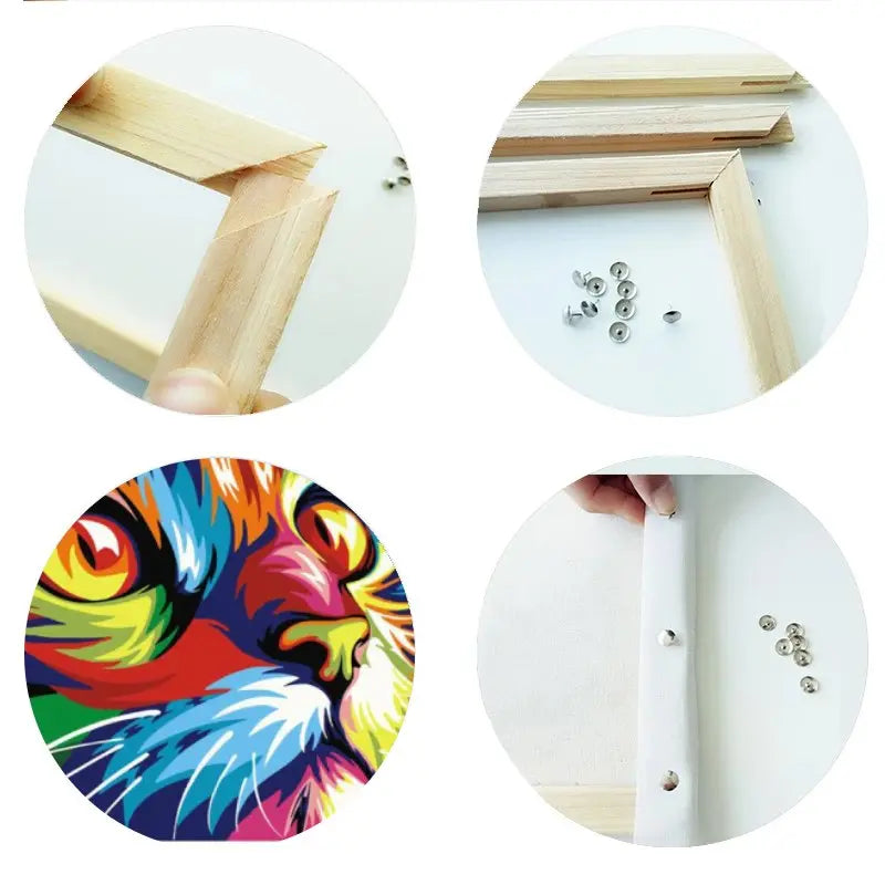 peinture par numéro chat cadre à monter