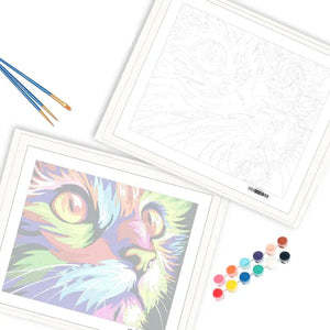peinture par numéro chat sans cadre