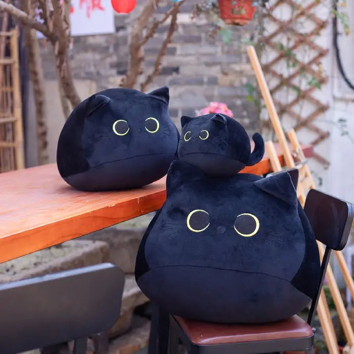 Peluche chat noir ronde Vraiment-chat