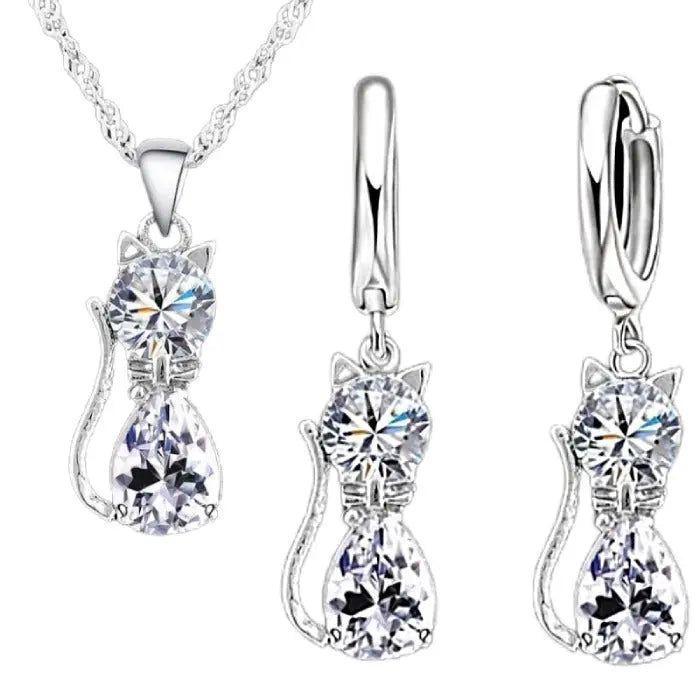 Pendentif et Boucles d'Oreilles Chat Vraiment-chat