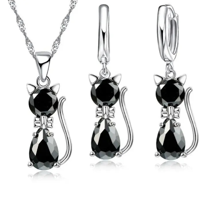Pendentif et Boucles d'Oreilles Chat Vraiment-chat