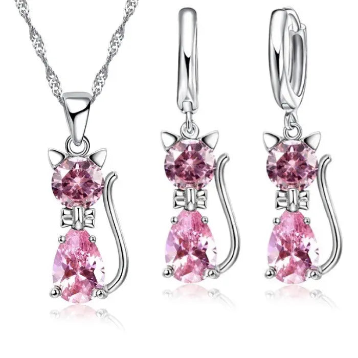 Pendentif et Boucles d'Oreilles Chat Vraiment-chat