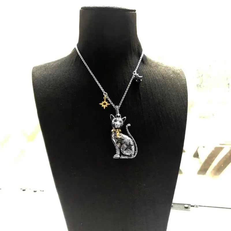 pendentif chat assis avec étoiles - Vraiment-chat