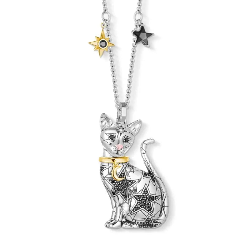pendentif chat assis avec étoiles - Vraiment-chat