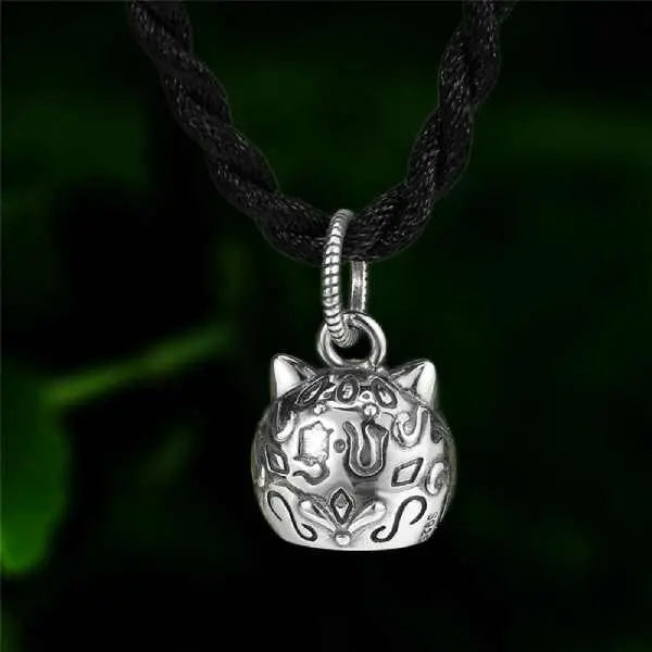 Pendentif Chat Heureux (Argent) - Vraiment-chat