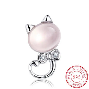 Pendentif Chat perle rose Vraiment-chat
