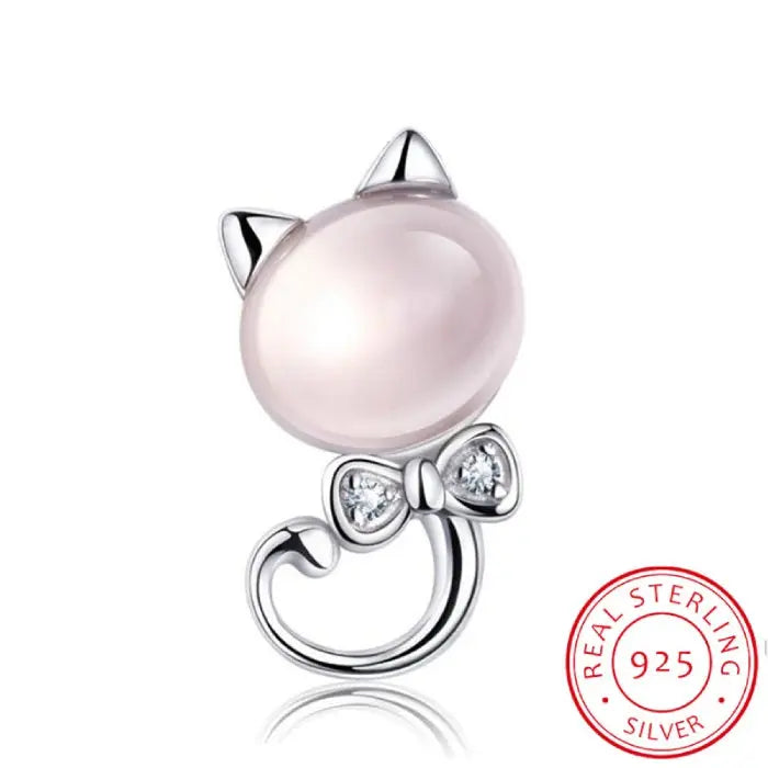 Pendentif Chat perle rose Vraiment-chat