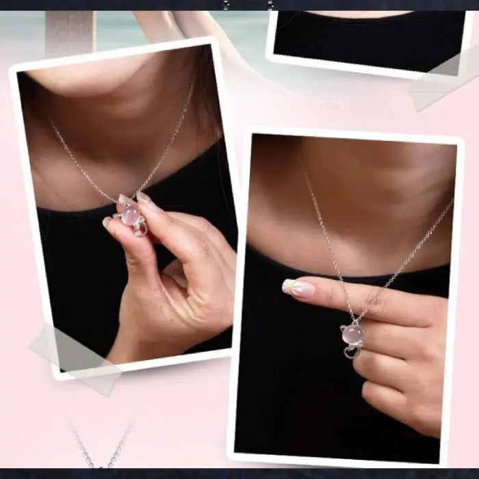 Pendentif Chat perle rose Vraiment-chat