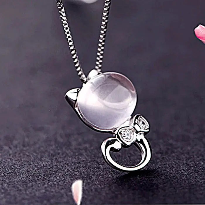 Pendentif Chat perle rose Vraiment-chat