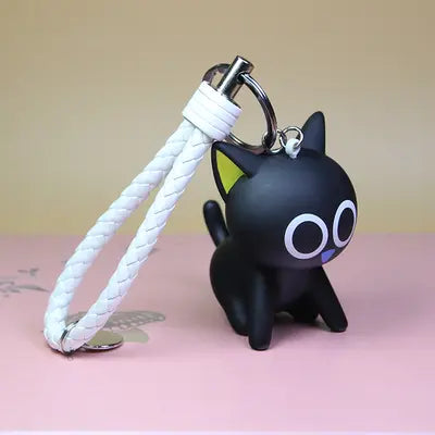 Porte-clé Chat Noir Surpris avec Tresse - Vraiment-chat