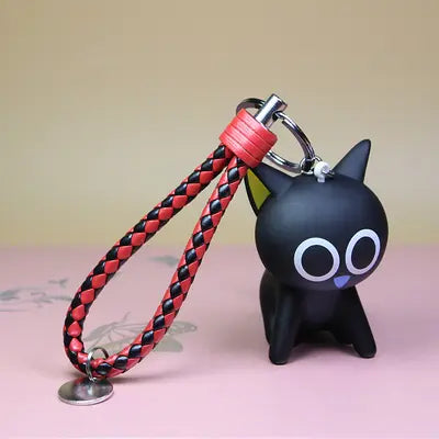 Porte-clé Chat Noir Surpris avec Tresse - Vraiment-chat