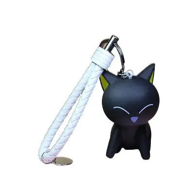 Porte-clé Chat Noir Content avec Tresse - Vraiment-chat