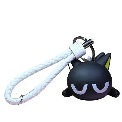 Porte-clef Chat Noir Couché avec Tresse - Vraiment-chat