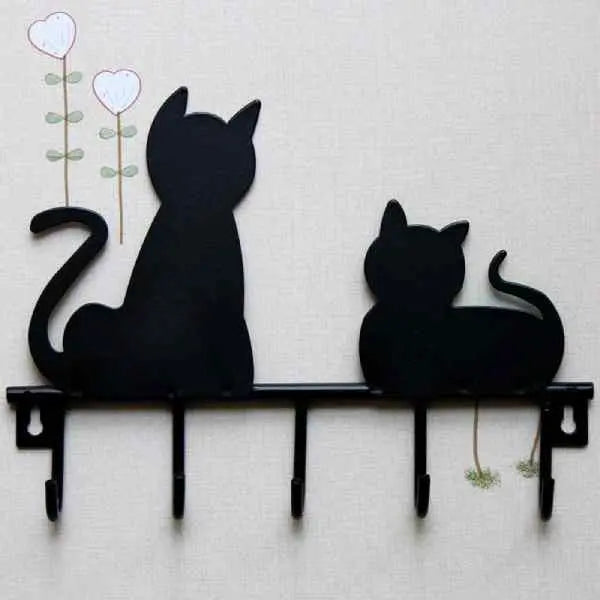 Porte clés Chat Mural Silhouette de Chats - Vraiment-chat