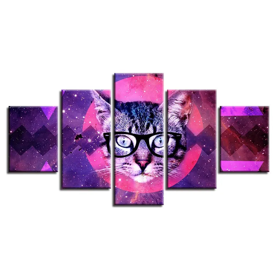tableau chat pop art à lunettes - Vraiment-chat