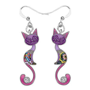 boucles d'oreilles fantaisie chat - Vraiment-chat
