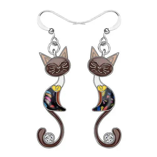 boucles d'oreilles fantaisie chat - Vraiment-chat