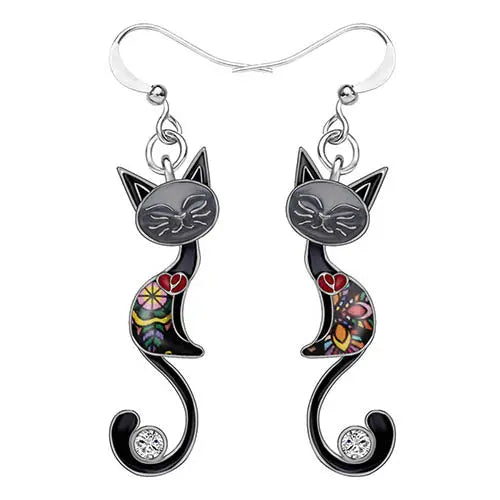 boucles d'oreilles fantaisie chat - Vraiment-chat