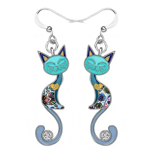 boucles d'oreilles fantaisie chat - Vraiment-chat