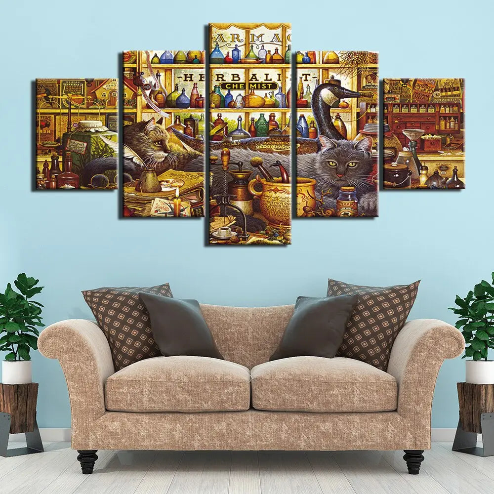 tableau chat coloré Chimiste - Vraiment-chat