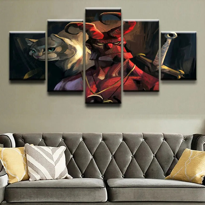 tableau chat moderne Hellboy - Vraiment-chat