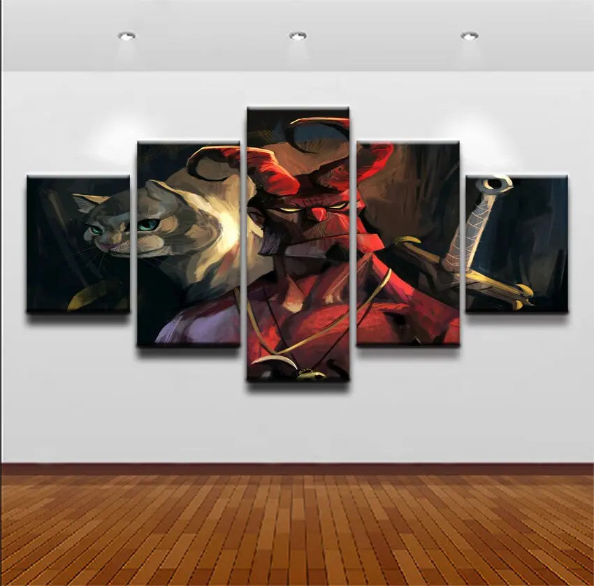 tableau chat moderne Hellboy - Vraiment-chat