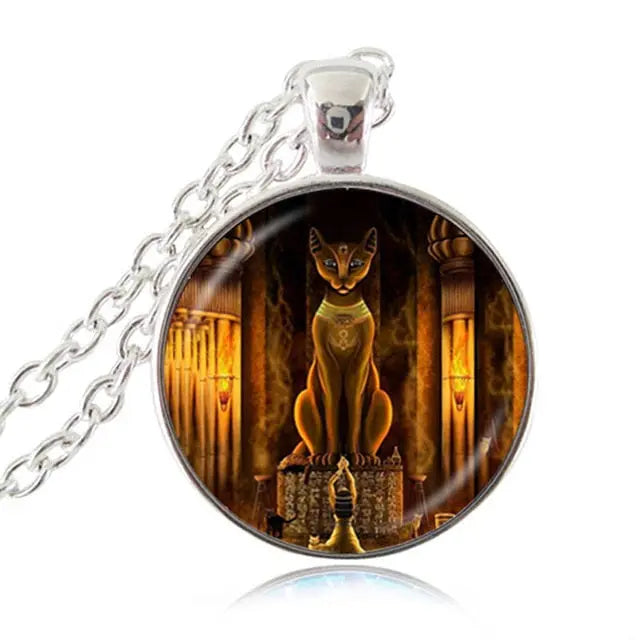 Pendentif Chat Egyptien devant Femme - Vraiment-chat