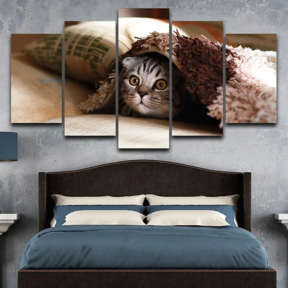 tableau avec un chat Caché - Vraiment-chat