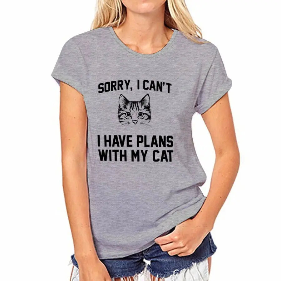 t-shirt J'ai des Plans avec mon Chat - Vraiment-chat