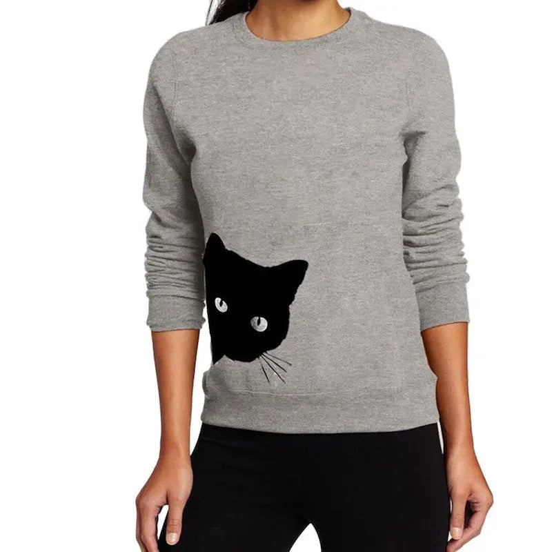 Pull Motif Chat Jette-Un-Oeil - Vraiment-chat