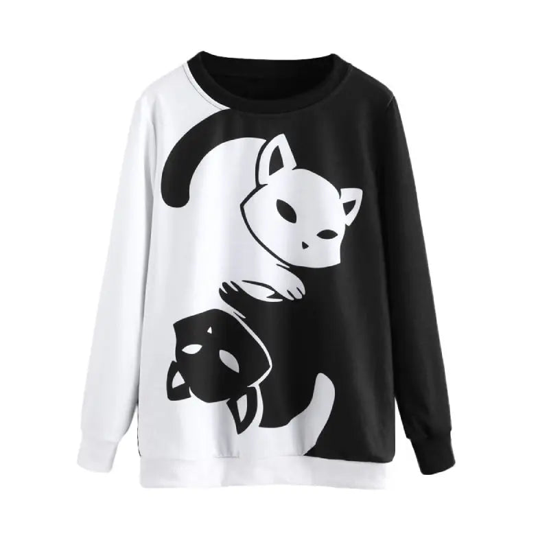 Pull Noir et Blanc Chat - Vraiment-chat